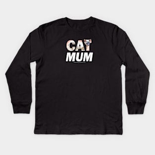 CAT MUM - siamese cat oil painting word art Kids Long Sleeve T-Shirt